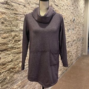 🌺 Soft Surroundings Purple Brown Cowl Neck Sweatshirt